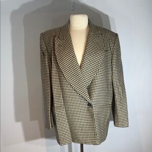 Vintage Jones New York 100% wool houndstooth blazer size 16